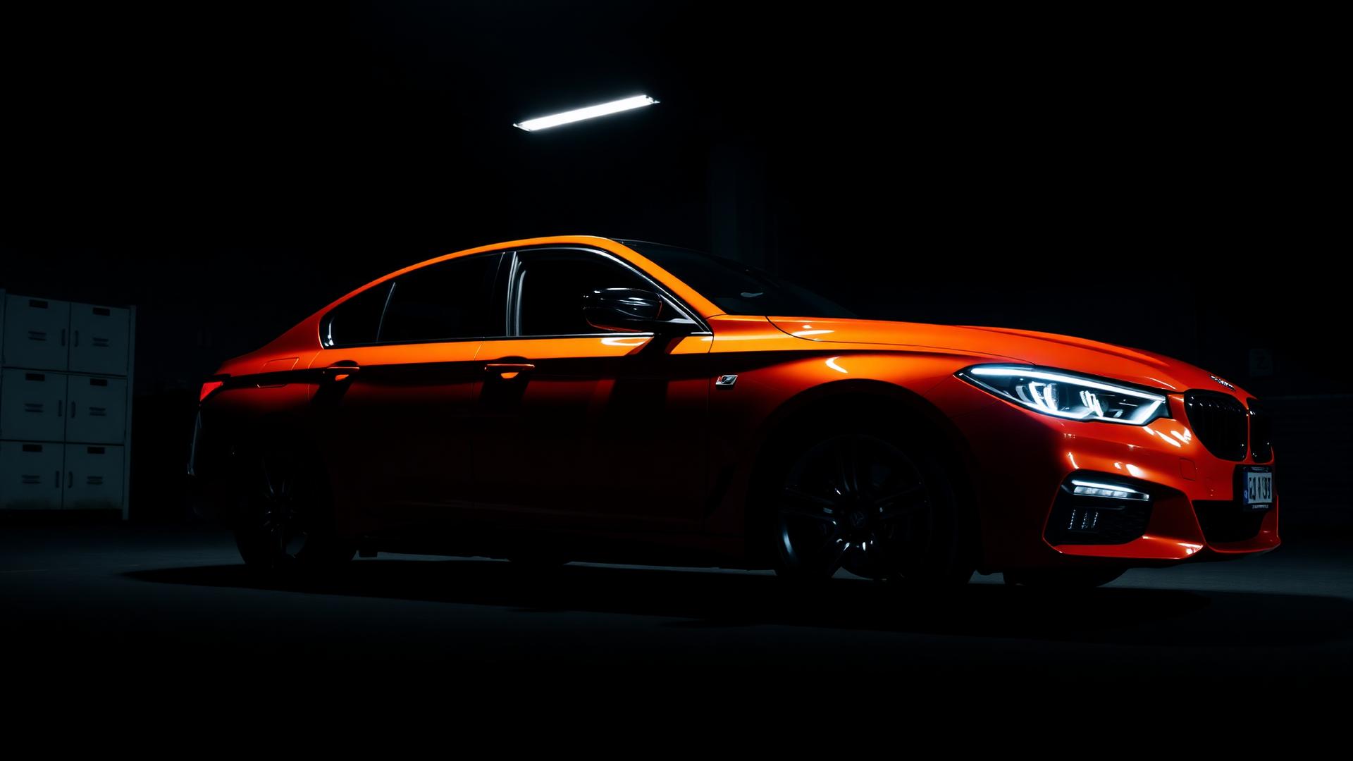 Orange sports coupe in the Bill AutoCare workshop